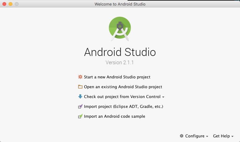 Figure 1: Android Studio - Start new Application Project