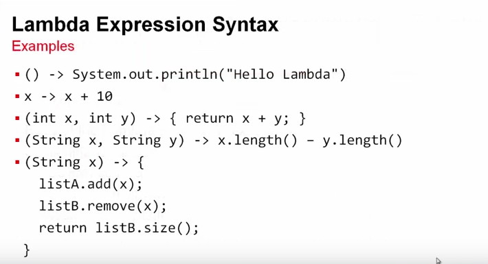 Figure 2: Lambda expression syntax