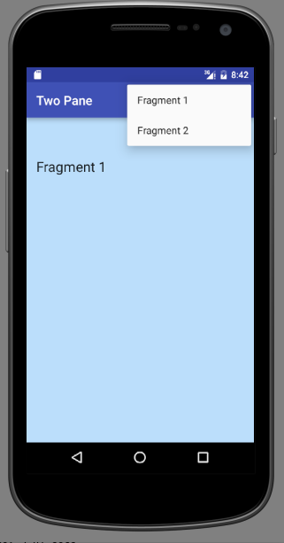 Figure 1: Menu select fragment to be displayed