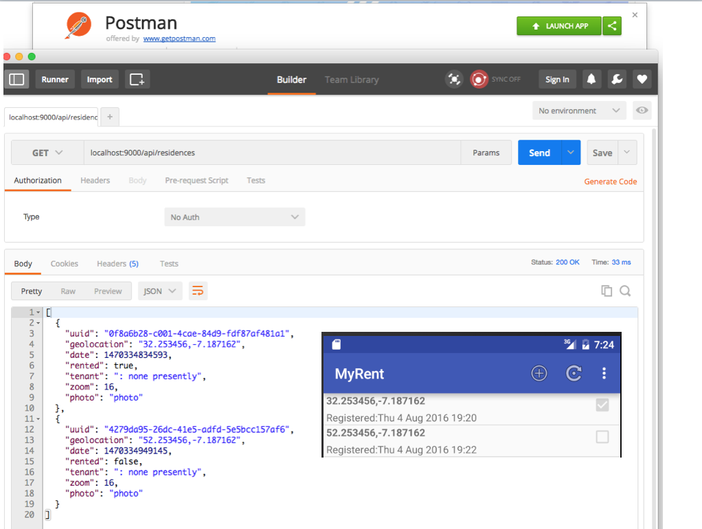 Figure 1: Using Postman to check the refresh feature