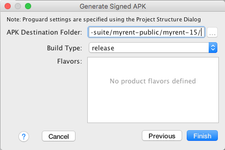 Figure 6: Ready to generate signed APK