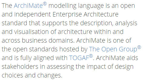 ArchiMate Modelling Language - Brief Description